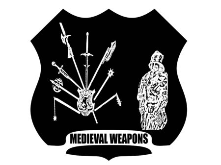 background  with shield,sword,armor and another medieval weapons,vector illustrationのイラスト素材