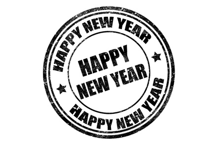 grunge rubber stamp with word Happy New Year insideのイラスト素材