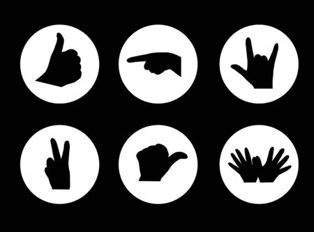 Set of hand icons,vector illustrationのイラスト素材