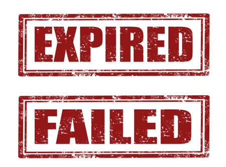 Set of grunge rubber stamp with word expired ,failed  inside vector ilustrationのイラスト素材