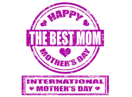 Set of grunge rubber stamp with word motherのイラスト素材