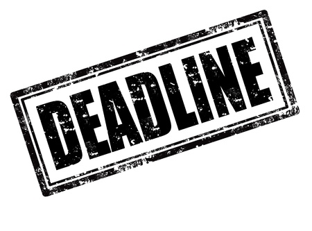 Deadline black rubber stamp over a white background のイラスト素材