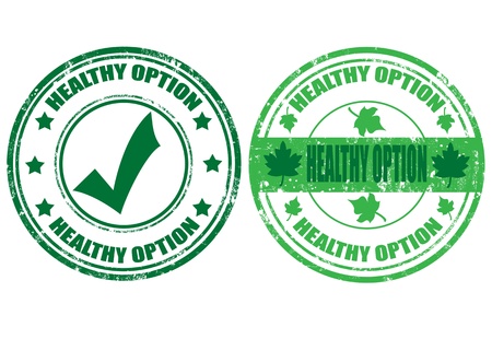 Set of grunge rubber stamps with word healthy inside, illustrationのイラスト素材