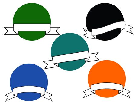  Ribbons Vector Setのイラスト素材
