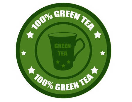 Label with text Green Tea,vector illustrationのイラスト素材
