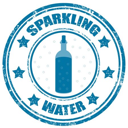 Grunge rubber stamp with text Sparkling Water, illustrationのイラスト素材