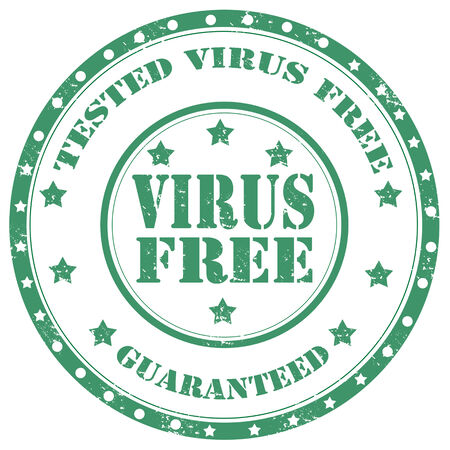 Grunge rubber stamp with text Virus Free,vector illustrationのイラスト素材