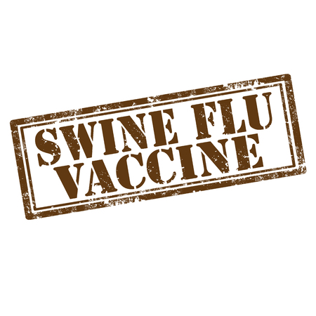 Grunge rubber stamp with text Swine Flu Vaccine,vector illustrationのイラスト素材