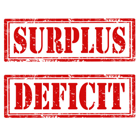 Set of grunge rubber stamps with text Surplus and Deficit,vector illustrationのイラスト素材