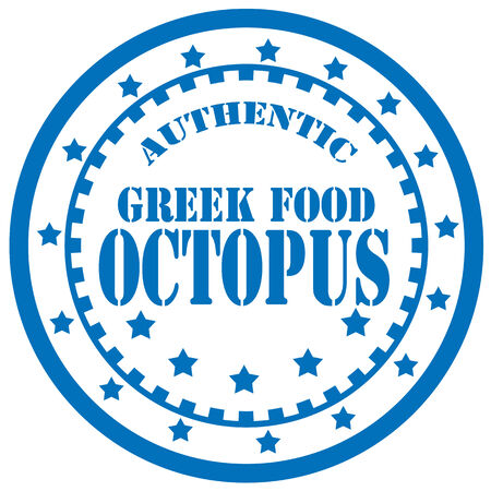 Grunge rubber stamp with word Octopus,vector illustrationのイラスト素材