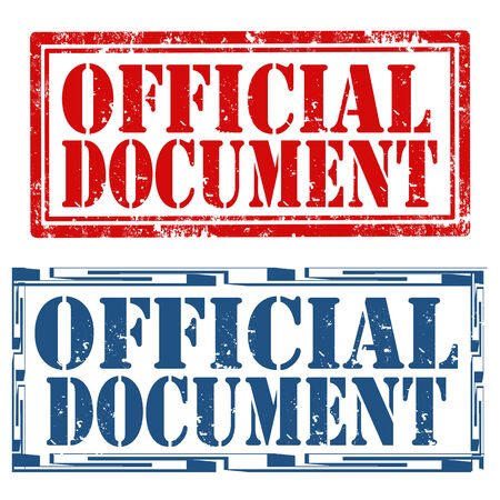 Set of grunge rubber stamps with text Official Document,vector illustrationのイラスト素材