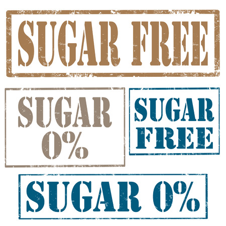Set of grunge rubber stamps with text Sugar Free,vector illustrationのイラスト素材