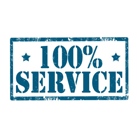 Grunge rubber stamp with text 100% Service,vector illustrationのイラスト素材