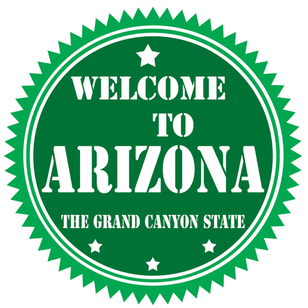 Label with text Welcome To Arizona,vector illustrationのイラスト素材