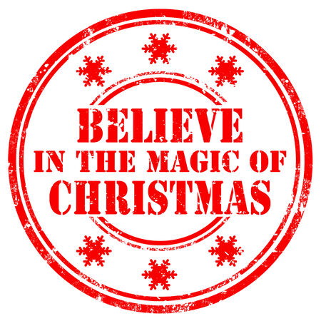 Grunge rubber stamp with text Believe In The Magic Of Christmas,vector illustrationのイラスト素材