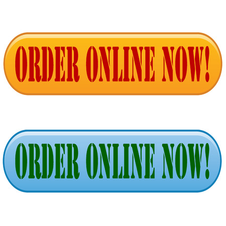 Set of labels with text Order Online Now,vector illustrationのイラスト素材