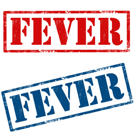 Set of grunge rubber stamps with text Fever,vector illustrationのイラスト素材