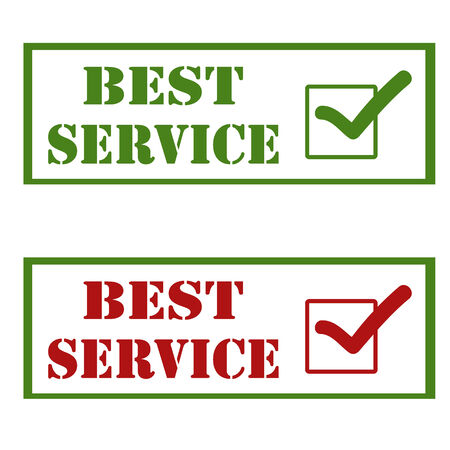 Set of stamps with text Best Service,illustrationのイラスト素材