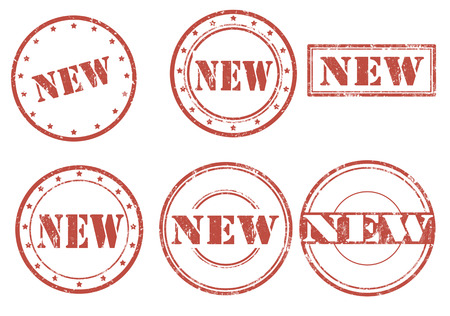 Set of grunge rubber stamps with text New,vector illuustrationのイラスト素材