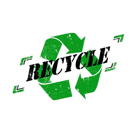 Grunge rubber stamp with text Recycle,vector illustrationのイラスト素材