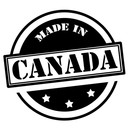 Black stamp with text Made in Canada,vector illustrationのイラスト素材
