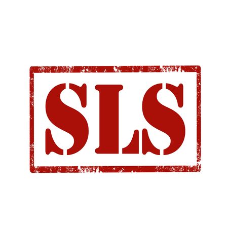 Red stamp with text SLS(Sodium lauryl sulfate),vector illustrationのイラスト素材