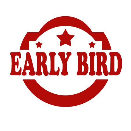 Red stamp with text Early Bird,vector illustrationのイラスト素材