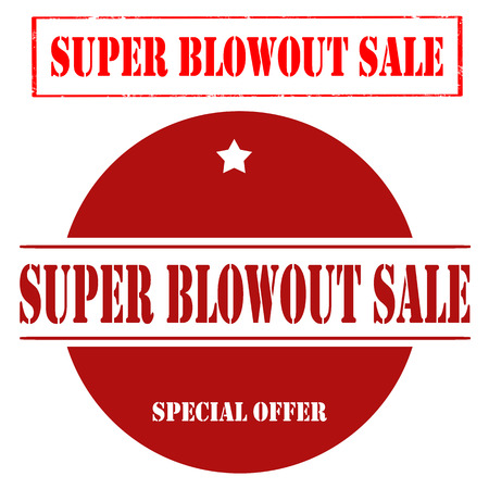 Set of stamps with text Super Blowout Sale,vector illustrationのイラスト素材