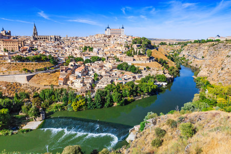 Toledo, Spain. Old city over the Tagus River.のeditorial素材