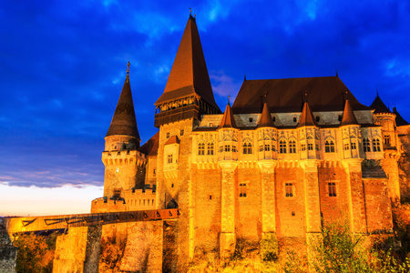 Hunedoara, Romania.Hunyad Castle / Corvin's Castle in Hunedoara, Romania.のeditorial素材