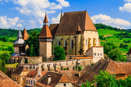 Biertan, Sibiu,  Romania. Saxon village with the fortified church in Transylvania.のeditorial素材