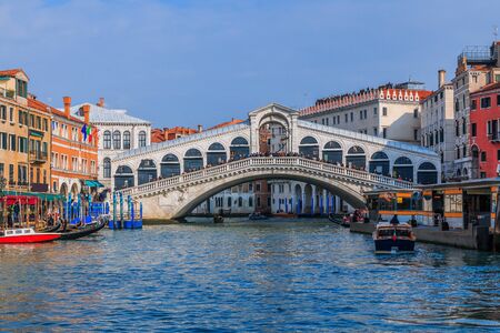 Venice, Italy. Rialto bridge and the Grand Canal in Venice, Italy.の写真素材