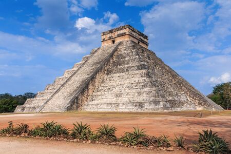 Chichen Itza, Mexico. Temple of Kukulcan, also known as El Castillo.の写真素材