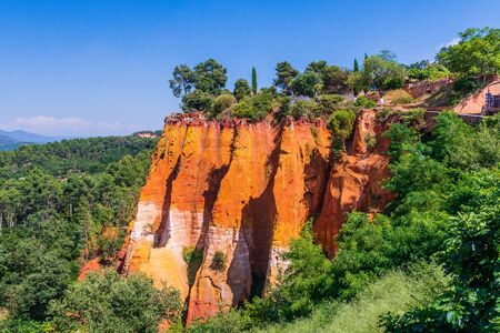 Beautiful red ocher cliffs near the village of Roussillon.
