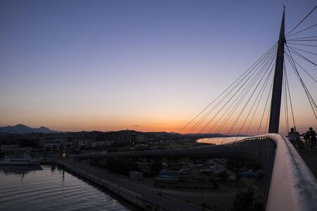 View from the bridge in Pescara, Italyの写真素材