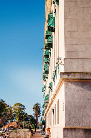 Buenos Aires, Argentina - September 9, 2018: Architectural details of UBA - Faculdad de Derecho with...