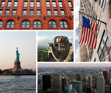 New York City picture collage, USAの写真素材