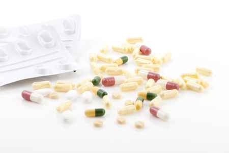 Different pills and some empty strips
