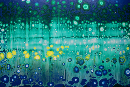 Background abstraction in the form of rainbow cells and bubblesの写真素材