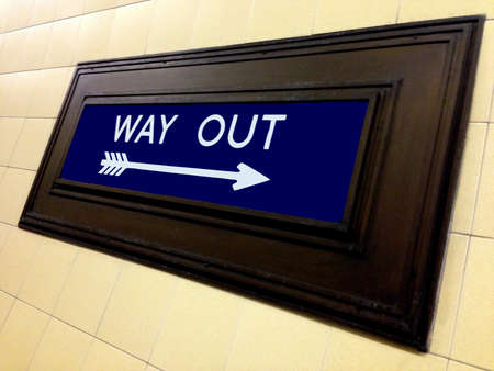 Way Out Sign London Englandの写真素材