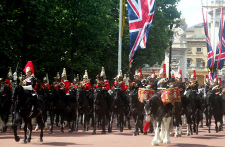 The Household Cavalry Band Watercolour Effect London Englandのeditorial素材