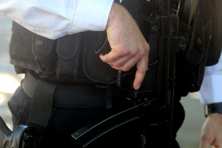 British Armed Police Officer London Englandの写真素材