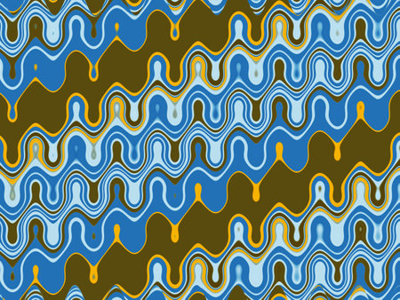 abstract Mediterranean style  background with yellow, blue and brown wavy lines.