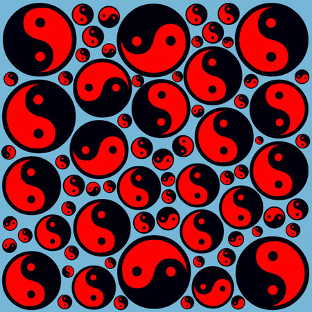 Seamless pattern with yin and yang.の写真素材