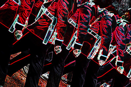 British guardsmen marching on parade London England