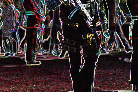 British armed police officer London England
