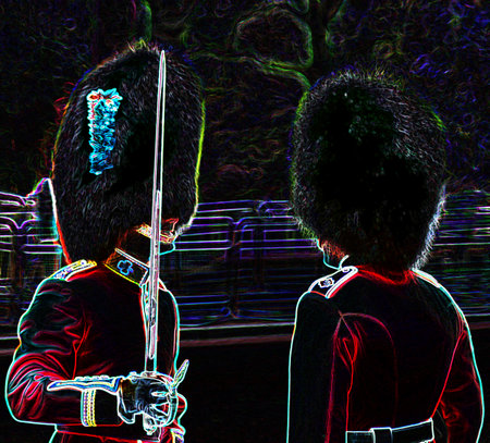 Soldiers of the Royal Guard at Buckingham Palace, London, UK