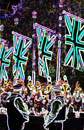 The annual Trooping the colour parade in central London.の写真素材
