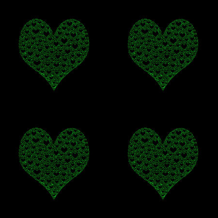 Lace heart set on a black background. Vector illustration for your designの写真素材