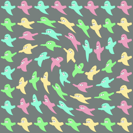 Seamless pattern with cute ghosts.  illustration for your designの写真素材